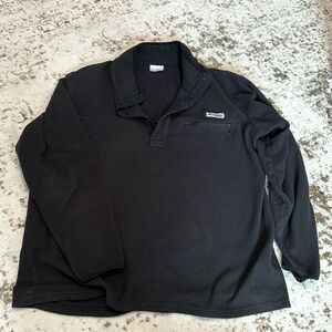 Columbia Mountain Half Zip Black Fleece Pull Over Shirt Men's L.  Jacket
